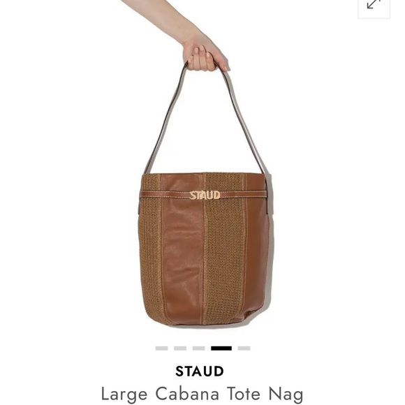 STAUD Handbags - STAUD Tan and Brown Cabana Tote Bag